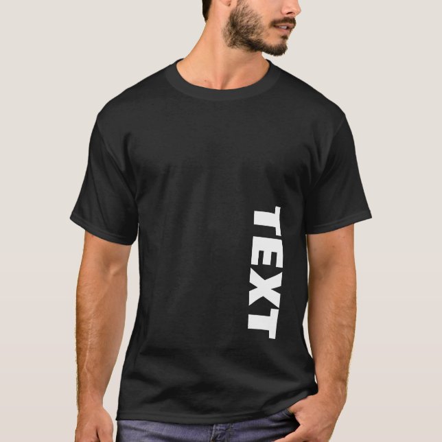 Large Font Text Name Mens Black Modern Elegant T-Shirt (Front)
