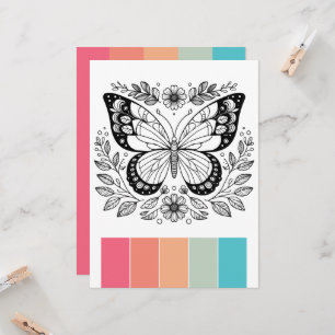 Large Format Butterfly Coloring Cards Art Therapy