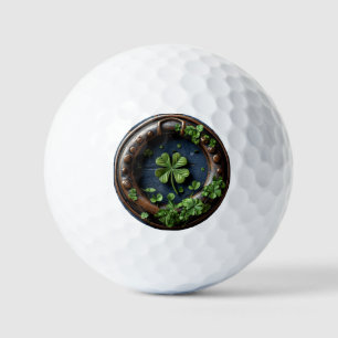 Large four-leaf clover golf balls