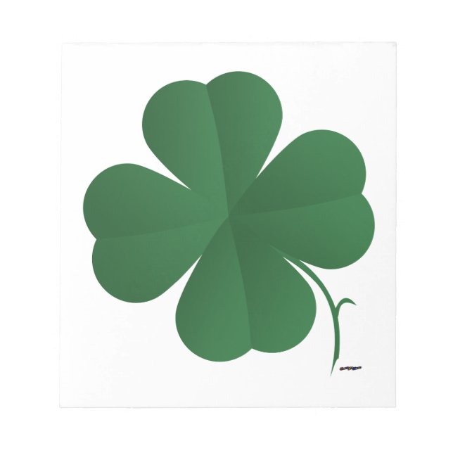 Large Four Leaf Clover Notepad (Front)