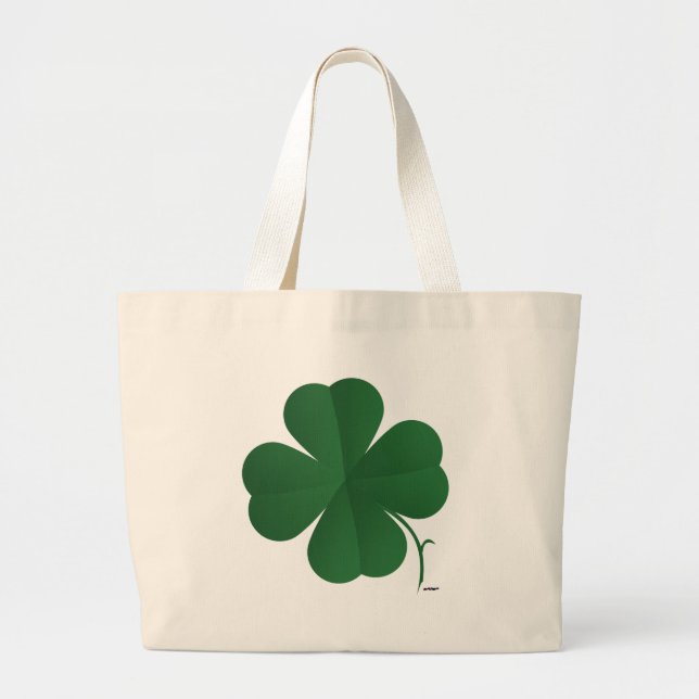 Large Four Leaf Clover Tote Bag (Front)