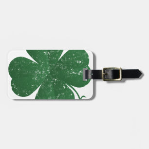 Large Four Leaf Clover - vintage style Luggage Tag