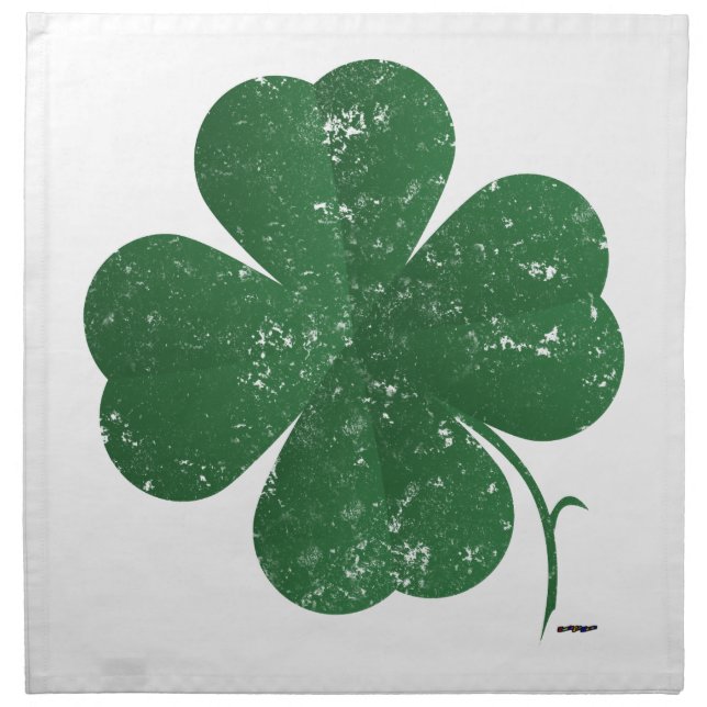 Large Four Leaf Clover - vintage style Napkin (Front)