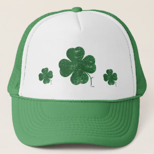 Large Four Leaf Clover - vintage style Trucker Hat