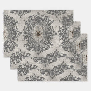 Large Framed Spider on Light Grey Wrapping Paper Sheets