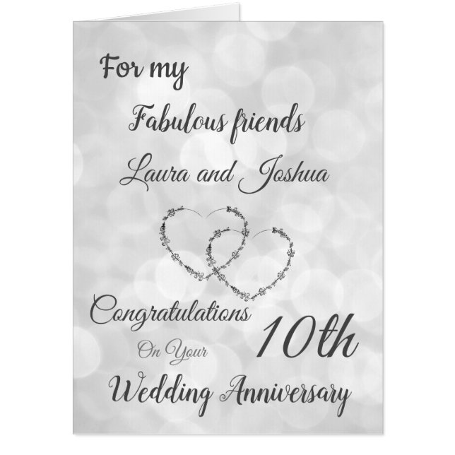 Large Friends 10th Anniversary greeting Card (Front)