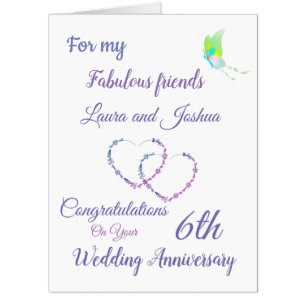Large Friends 6th Anniversary design greeting Card