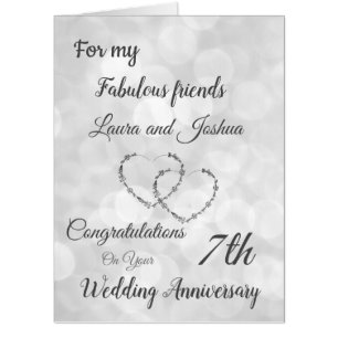 Large Friends 7th Anniversary design greeting Card
