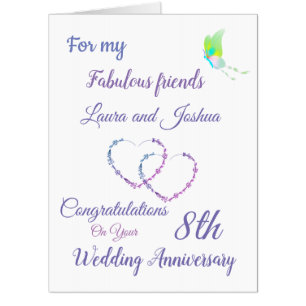 Large Friends 8th Anniversary design greeting Card