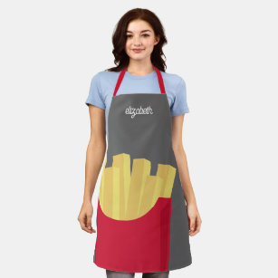 Large Fries in a Red Box - Custom Name Apron