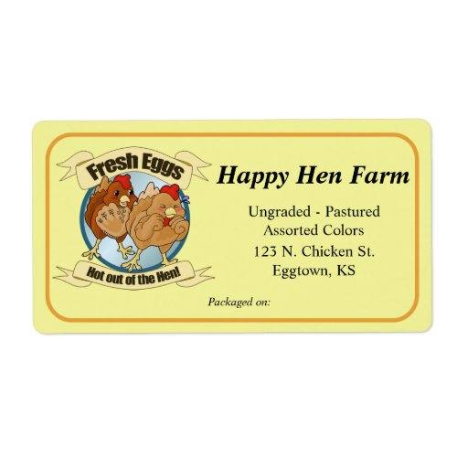 Large Funny Chickens Label