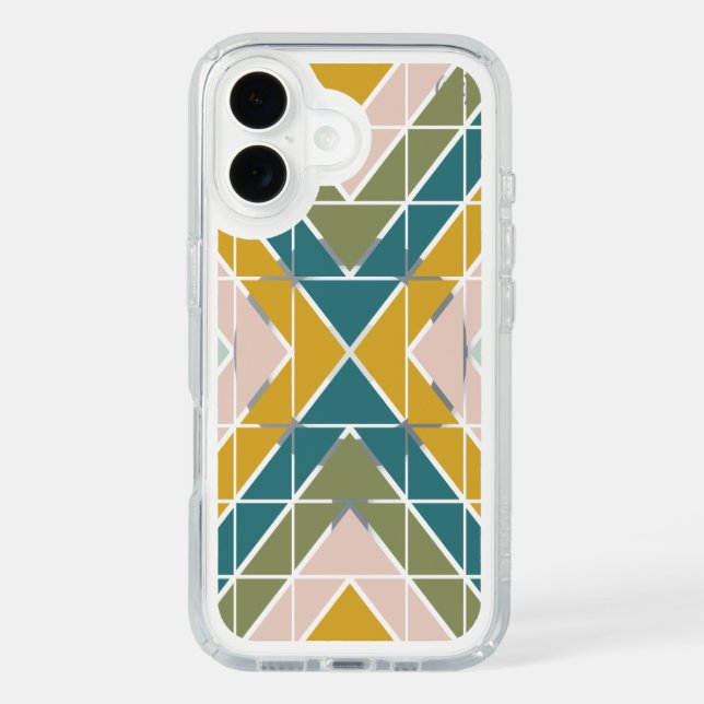Large Geometric Pattern in Pastel Earth Tones Speck iPhone Case (Front)