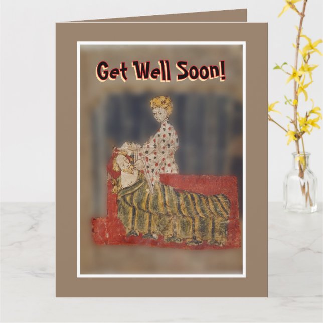 LARGE "GET WELL" GREETINGS FROM CO-WORKERS CARD (Yellow Flower)