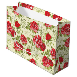 Large Gift Bag-Red Roses Print Bag
