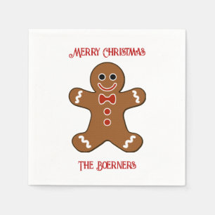 Large Gingerbread Man Cookies Christmas Napkins