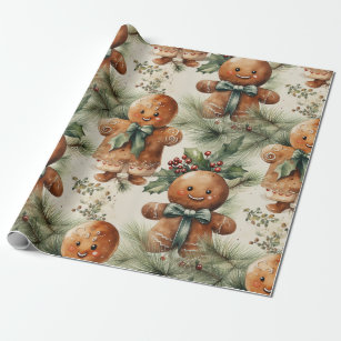 18x 833' X7908 Gingerbread Men Gift Wrap