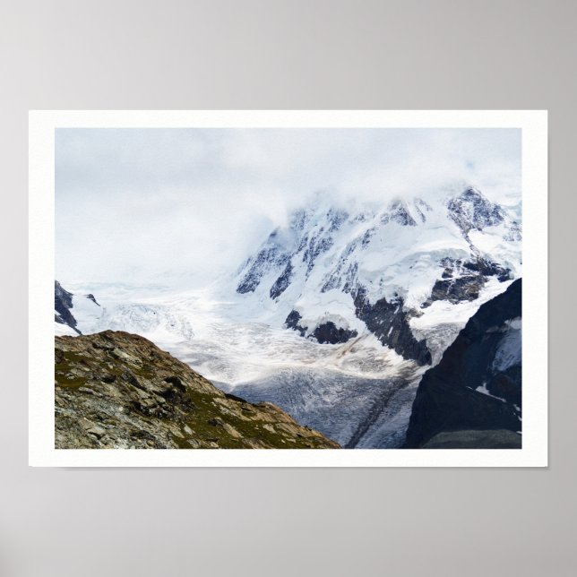 Large glacier in the Swiss alps Poster (Front)