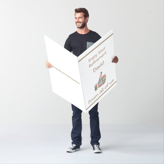 Large Gold and White personalised Retirement Card (In Situ)