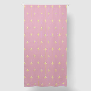 Large Gold Fleur-de-Lis Dusky Pink  96" Blackout Curtains