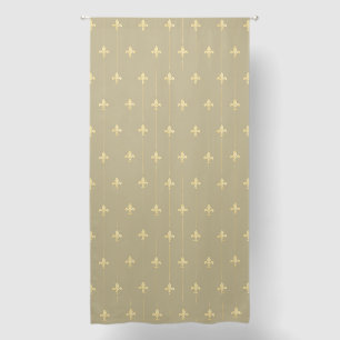 Large Gold Fleur-de-Lis Latte 96" Blackout Curtains