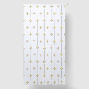 Large Gold Fleur-de-Lis White 96" Blackout Curtains