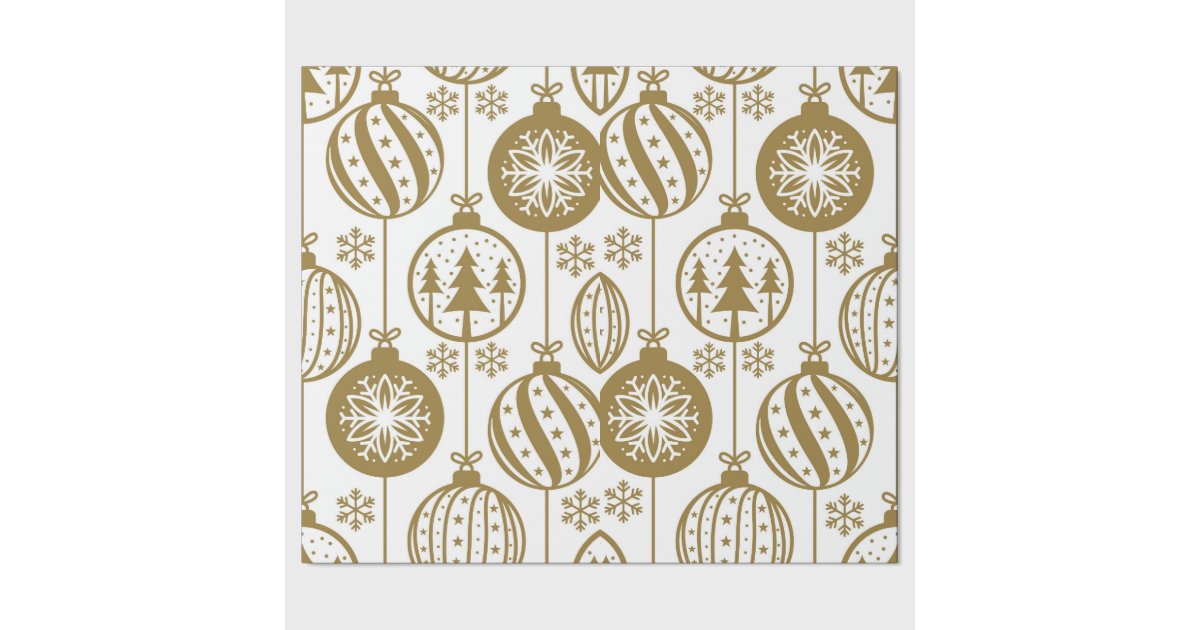 Gold Christmas Wrapping Paper
 Gold Ornament Christmas Wrapping Paper