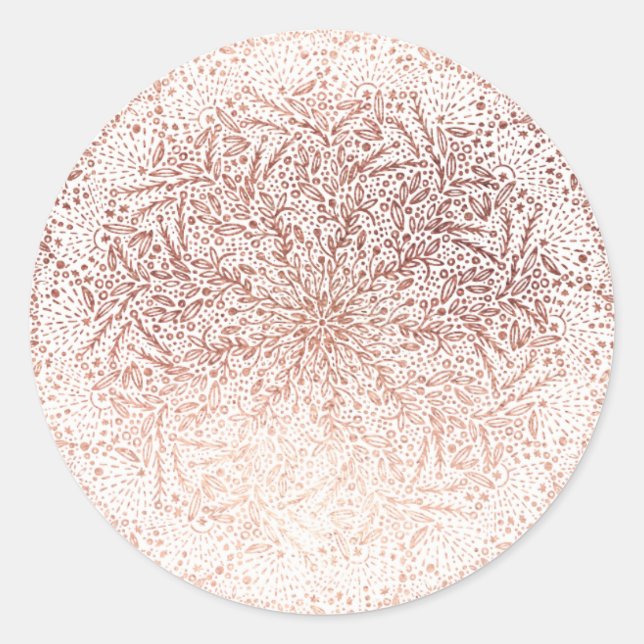 Large Gold Sparkle Christmas Holiday Round Sticker (Front)