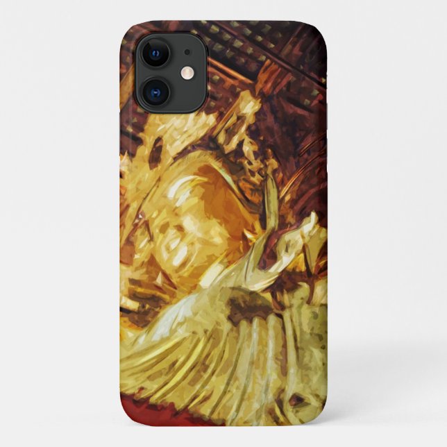 Large Gold Statue From Kyoto Japan in Abstract Case-Mate iPhone Case (Back)
