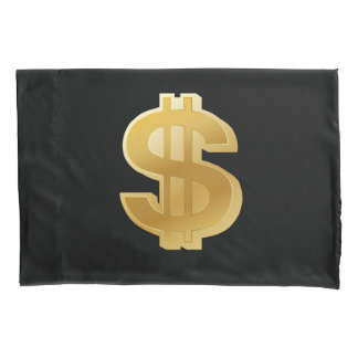 Large Golden Dollar Sign Pillow Case