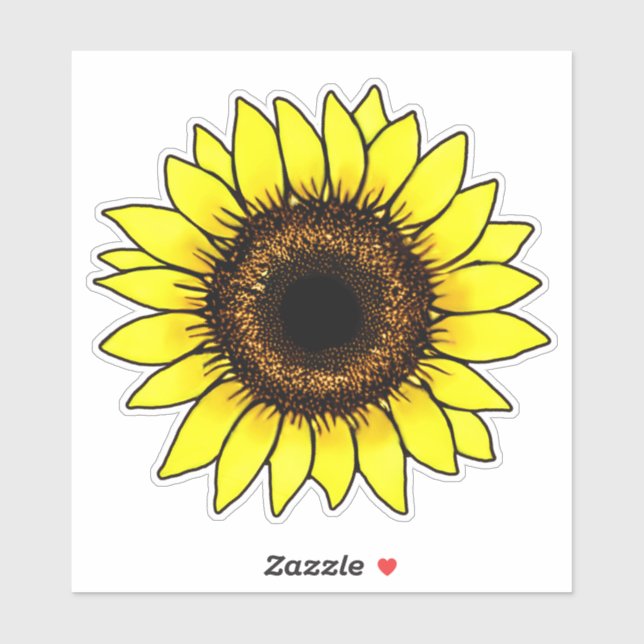 Large Golden Yellow Sunflower Sticker (Sheet)