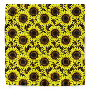 Large Golden Yellow Sunflowers Bandana
