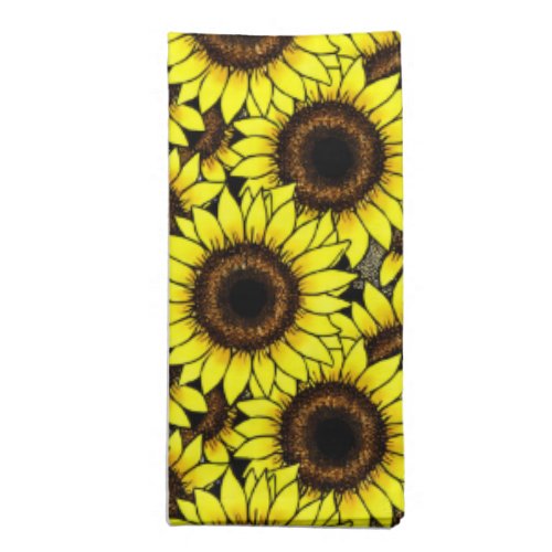 Large Golden Yellow Sunflowers Cloth Napkin