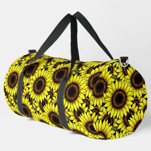 Large Golden Yellow Sunflowers Duffle Bag