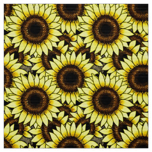 Large Golden Yellow Sunflowers Fabric