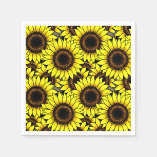 Large Golden Yellow Sunflowers Napkins