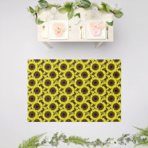 Large Golden Yellow Sunflowers Outdoor Rug