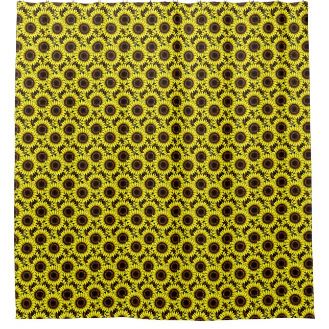 Large Golden Yellow Sunflowers  Shower Curtain (Front)