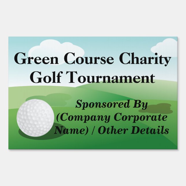 Large Golf Tournament Custom Yard Sign (Front)