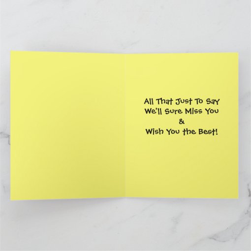 Large Goodbye Adios Cheerio 8 x 10 Farewell Card | Zazzle