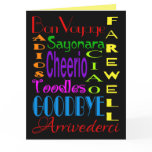 Large Goodbye Adios Cheerio 8 x 10 Farewell Card Large Goodbye Adios Cheerio 8 x 10 Farewell Card