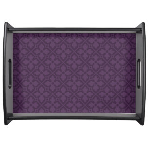 Large Gothic Revival Quatrefoil Black Serving Tray