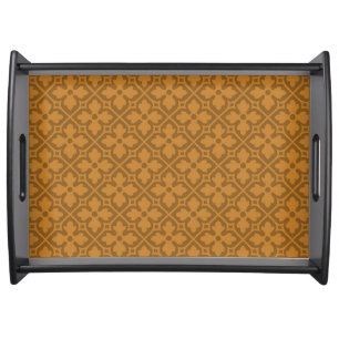 Large Gothic Revival Quatrefoil Black Serving Tray