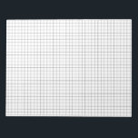Large Graph Paper Note Pad<br><div class="desc">Perfect sized quad ruled graph paper note pad with light grey lines on white background. Perfect for home,  office or school and lots of fun for artists and doodlers too.</div>