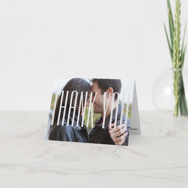 Large Gray Empire Photo - Thank You Note Card (Front)