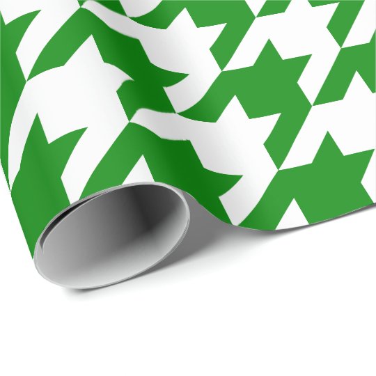 green and white houndstooth wrapping paper