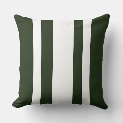  Large Green And White Stripe  Throw Pillow