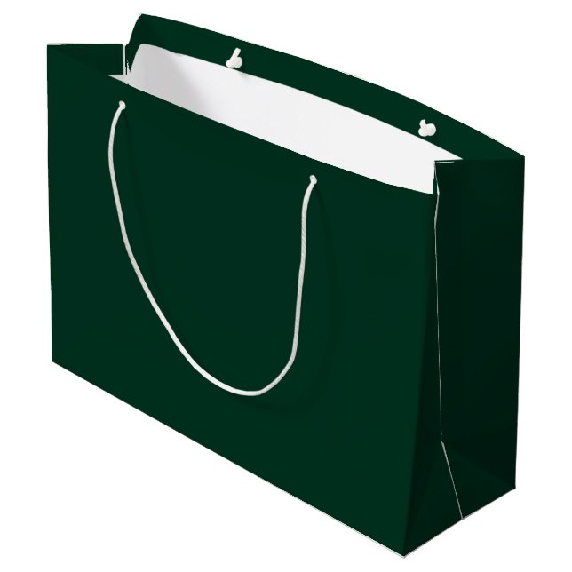 Large Green CUSTOMIZABLE Gift Bags (Back Angled)