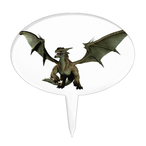 Large Green Dragon Cake Topper