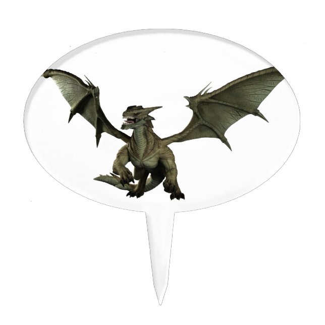 Large Green Dragon Cake Topper (Front)