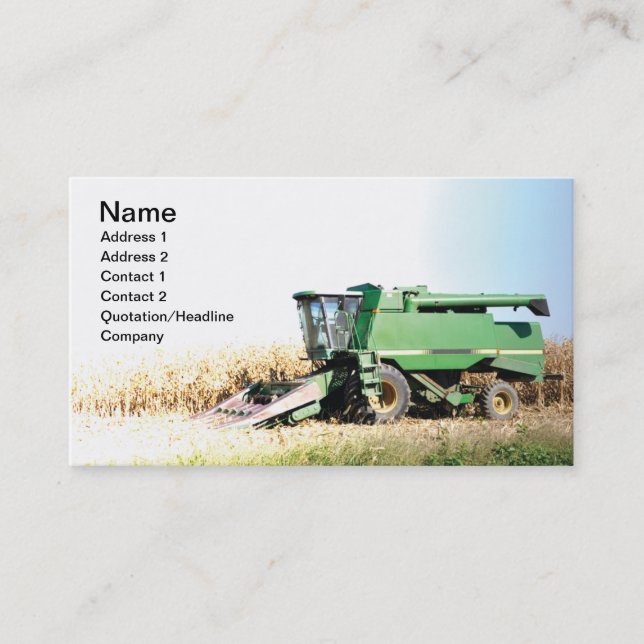 large green farming equipment business card (Front)